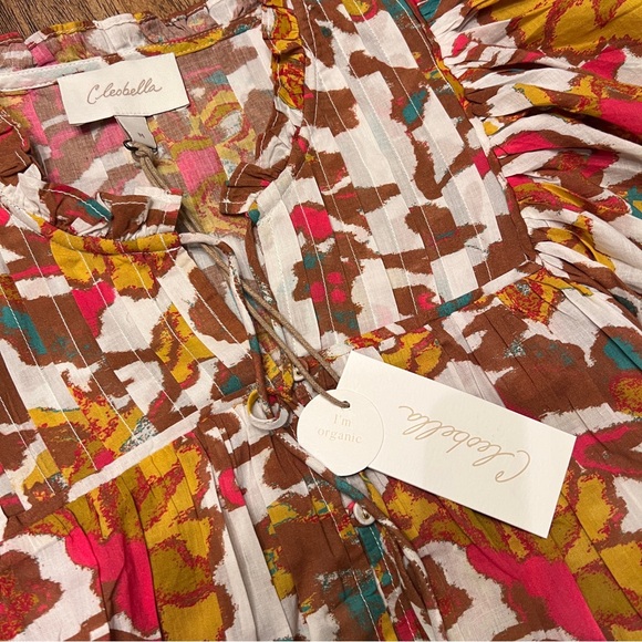 Evereve Cleobella Zola Organic Cotton Boho Puff Sleeve Blouse - Picture 9 of 9